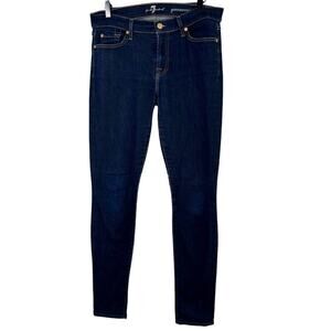 7 FOR ALL MANKIND SKINNY DARK BLUE WOMEN STRETCHY JEANS SIZE 29